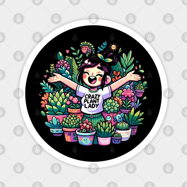 Crazy Plant Lady Magnet by WorldByFlower